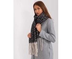 Wool Fashion Italia Šalikas-AT-SZ-23125.75-juodas-smėlio spalvos