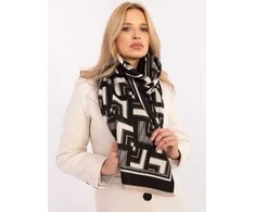 Wool Fashion Italia Šalikas-AT-SZ-23158.32-juoda ir balta