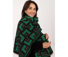 Wool Fashion Italia Šalikas-AT-SZ-23158.32-juoda-žalia