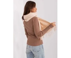 Wool Fashion Italia Šalikas-AT-SZ-23185.62P-šviesiai smėlio spalvos