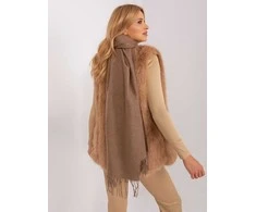 Wool Fashion Italia Šalikas-AT-SZ-23185.62P-tamsiai smėlio spalvos