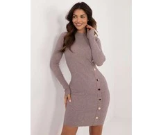 Wool Fashion Italia Suknelė-AT-SK-2345-2,32-tamsiai smėlio spalvos
