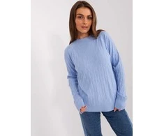 Wool Fashion Italia Megztinis-AT-SW-2326.37X-šviesiai mėlynas
