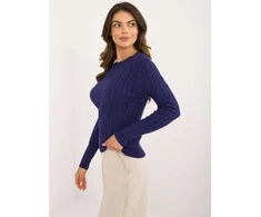Wool Fashion Italia Megztinis-AT-SW-2338-2.00-tamsiai mėlynas