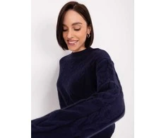 Wool Fashion Italia Megztinis-AT-SW-2340.80 - tamsiai mėlynas