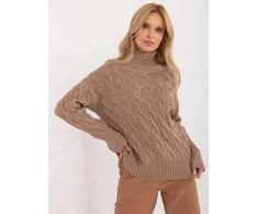 Wool Fashion Italia Megztinis-AT-SW-23445.00-tamsiai smėlio spalvos