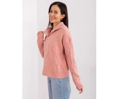 Wool Fashion Italia Megztinis-AT-SW-2349-2,96-tamsiai rožinis