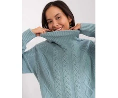 Wool Fashion Italia Megztinis-AT-SW-2355-2,30X-tamsiai mėtų