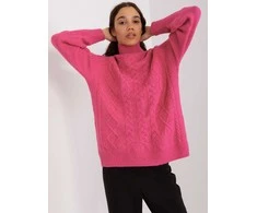 Wool Fashion Italia Megztinis-AT-SW-2355-2.30X-tamsiai rožinis