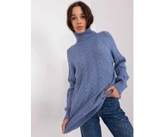Wool Fashion Italia Megztinis-AT-SW-2355-2,30X-tamsiai mėlynas