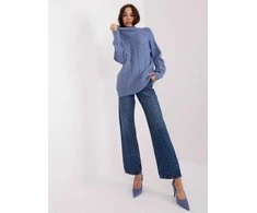Wool Fashion Italia Megztinis-AT-SW-2355-2,30X-tamsiai mėlynas