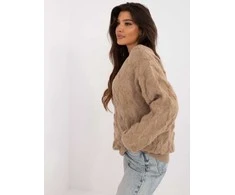 Wool Fashion Italia Megztinis-AT-SW-2361.61-tamsiai smėlio spalvos