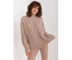 Wool Fashion Italia Megztinis-AT-SW-2363-2.30-tamsiai smėlio spalvos