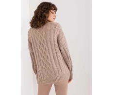 Wool Fashion Italia Megztinis-AT-SW-2363-2.30-tamsiai smėlio spalvos