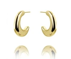 Eu Sandelis Auksiniai auskarai 18mm su 14k auksu KST3023