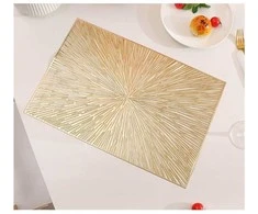 Eu Sandelis Auksinis stačiakampio formos ažūrinis stalo padėkliukas 45x30 cm MP14