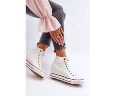 Baltos odos Cross Jeans batai su platforma