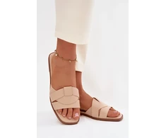 Boto Moteriškos elegantiškos smėlio spalvos šlepetės