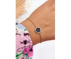 Boto Women's Bracelet With Juodas Flower Gold