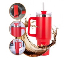 ECARLA termo puodelis su rankena ir šiaudeliu, 1 l, raudonas, CUP15