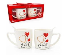 Eu Sandelis 2 vnt. Valentino dienos puodeliai dėžutėje su šaukšteliais 300ml KB24