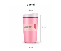 Eu Sandelis Didelis termo puodelis 340 ml, uždaromas, šviesiai rožinis CUP32