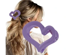 Eu Sandelis Plaukų segtukas XL širdies violetinė 6,5x6cm SP364FIO