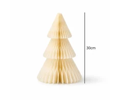 Eu Sandelis Popierinė kalėdinės eglutės dekoracija, sulankstyta, kreminės spalvos, 30 cm WOZ68