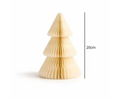 Eu Sandelis Popierinė kalėdinės eglutės dekoracija, sulankstyta, kreminės spalvos, 20 cm WOZ69