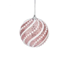 Eu Sandelis Rožinis elegantiškas Kalėdų eglutės žaisliukas, 1 vnt, 8 cm KSN150