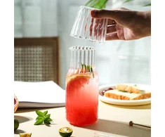 Eu Sandelis Stilingas indas gėrimams su dangteliu - stikline 600 ml ir 200 ml KARR02