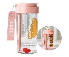 Eu Sandelis Vandens butelis su krepšeliu ir šiaudeliu, 600 ml, Simple BD32R