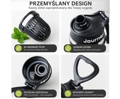 Eu Sandelis Vandens butelis su rankena, sportinis butelis su matavimo puodeliu 800 ml GALAXY pilkas BD71SZ