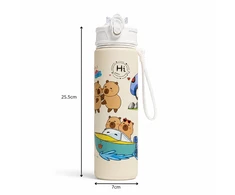 Eu Sandelis Vandens buteliukas su šiaudeliu ir kandikliu 800 ml CAPIBARA BD67