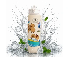 Eu Sandelis Vandens buteliukas su šiaudeliu ir kandikliu 800 ml CAPIBARA BD67