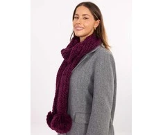 Factory Price Bordo spalvos šalikas su bumbulais: Dydis - Universalus