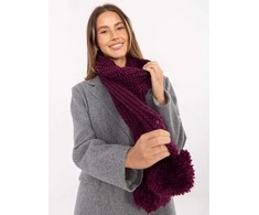 Factory Price Bordo spalvos šalikas su bumbulais: Dydis - Universalus