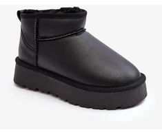 FS1 Juodi odiniai Ugg stiliaus žieminiai batai