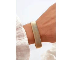 Glam Chic Elastic Women's Stainless Steel Bracelet Gold