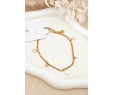 Glam Chic Gold Ankle Bracelet with Charms