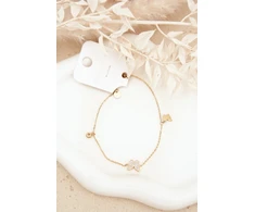 Glam Chic Leg Bracelet With butterflies Gold