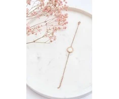 Glam Chic Moteriška apyrankė Celebrity Baltas Circle Rose Gold