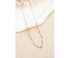 Glam Chic Necklace With Flowers Stainless Steel Gold