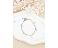 Glam Chic Sidabrinis Ankle Bracelet with Charms