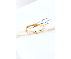 Glam Chic Steel Bracelet with Cubic Zirconia Gold