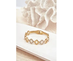 Glam Chic Women's Bracelet Adorned with Zirconia Stainless Steel Gold