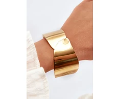 Glam Chic Women's Bracelet With Flowers Stainless Steel Gold