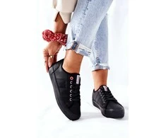 Juodi Cross Jeans bateliai su raišteliais