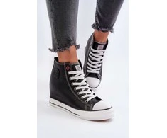 Juodos odos Cross Jeans batai su platforma