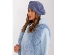Kepurė Wool Fashion Italia Mėlyna moteriška žieminė beretė: Dydis - Universalus